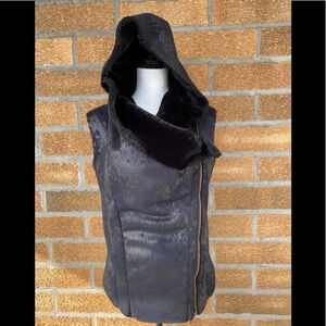 Georgie Womens Faux Fur Vest Small
